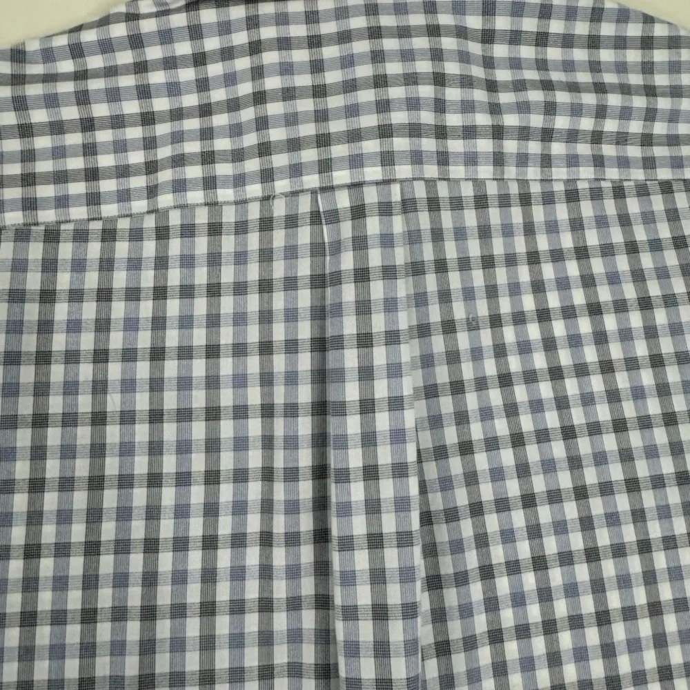 Jos. A. Bank Gray Men Plaid Button Down Shirt Size Large